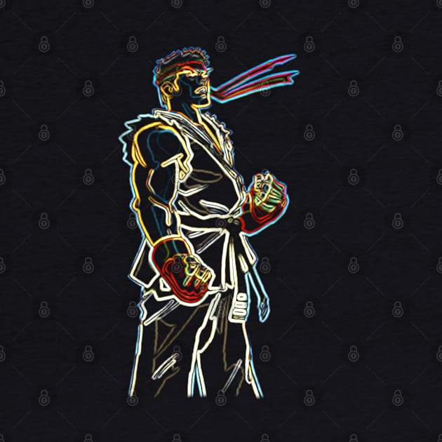 Karate Man Neon by enchantingants